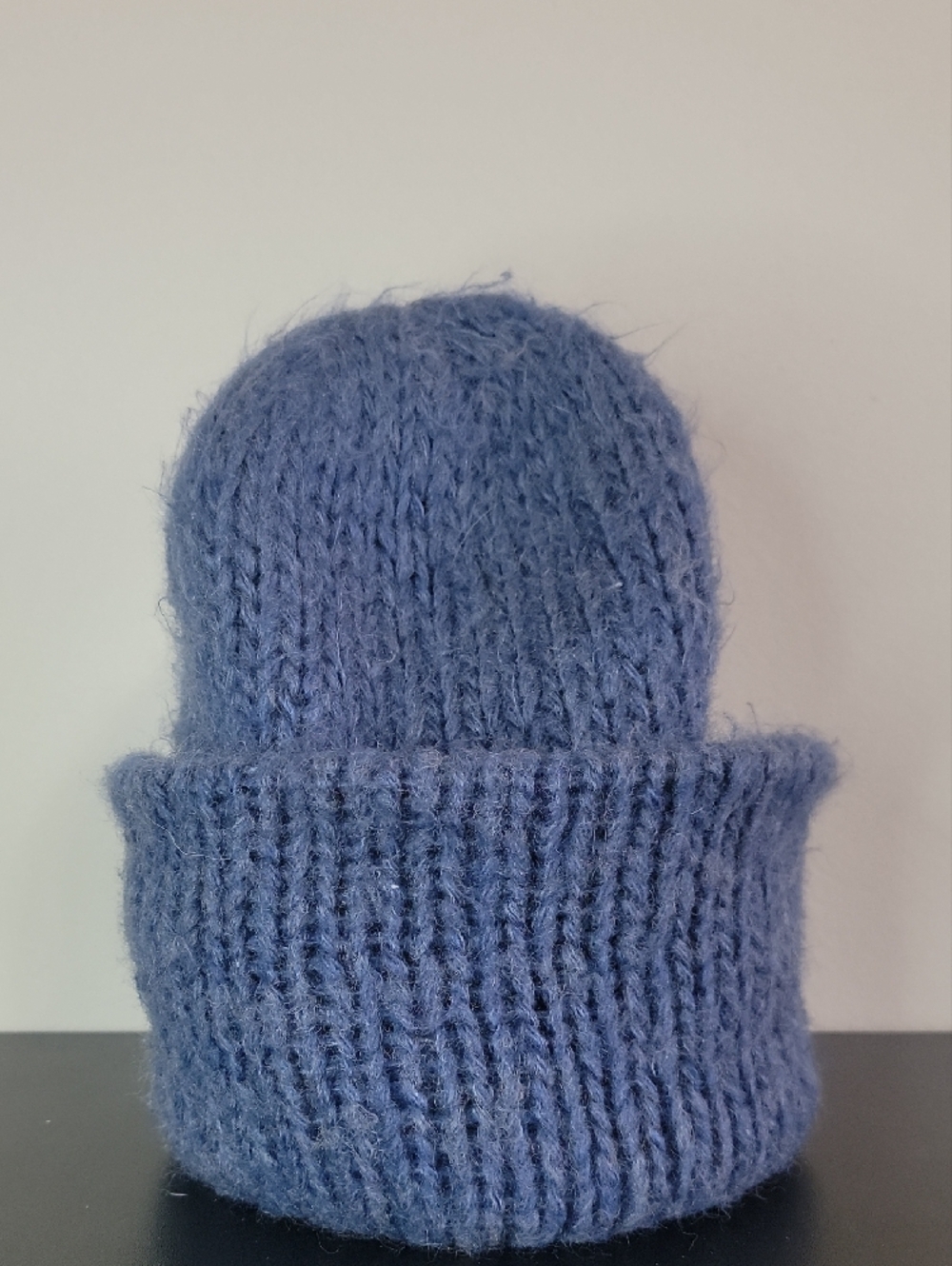 Aris Blue Knit Beanie Hat